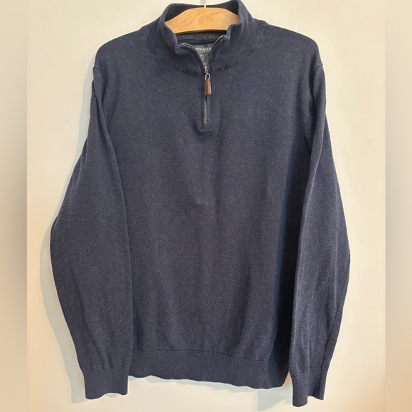 Grayson & Dunn 1/4 zip Navy sweater - Picture 1 of 6